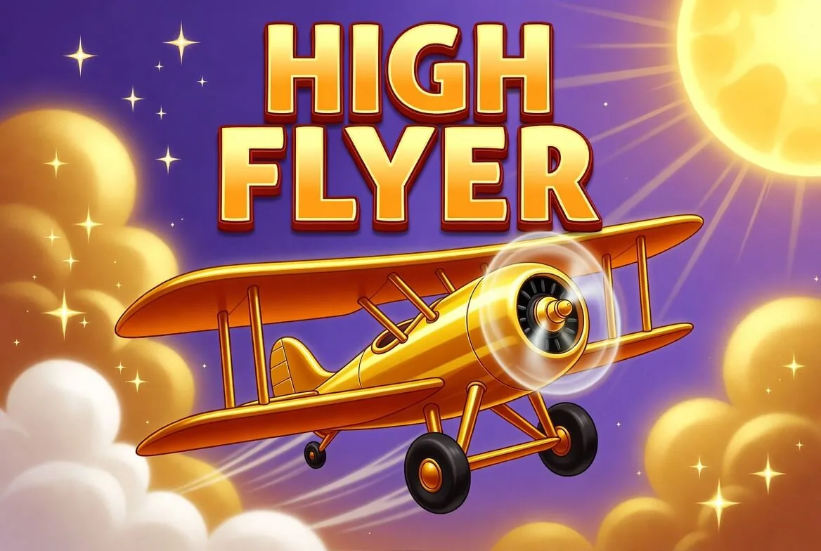 Mode demo High Flyer dengan saldo virtual di layar