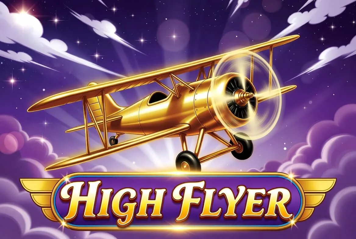 Antarmuka taruhan dan tombol cashout pada High Flyer